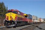 Eastbound intermodal with the WC heritage unit